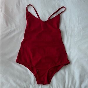 Malia Mills Red one piece maillot Size 2